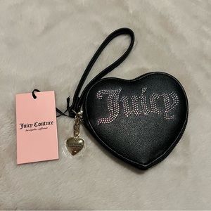 Juicy Couture Liquorice Clear Stone - Be Classic Heart Zip Around